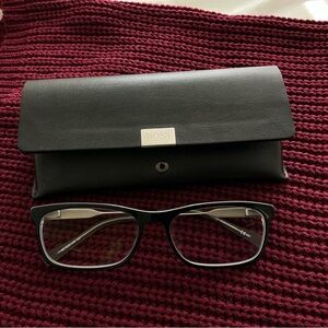 Hugo Boss Orange Label BO 0230 LHK 240 Black White Eyeglasses